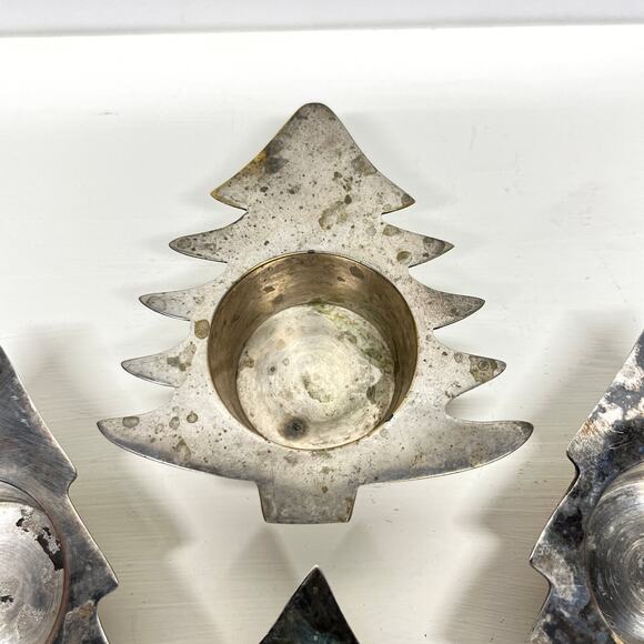 Restoration Hardware Silver Plate Christmas Tree Tealight Holder - Picture 3 of 7